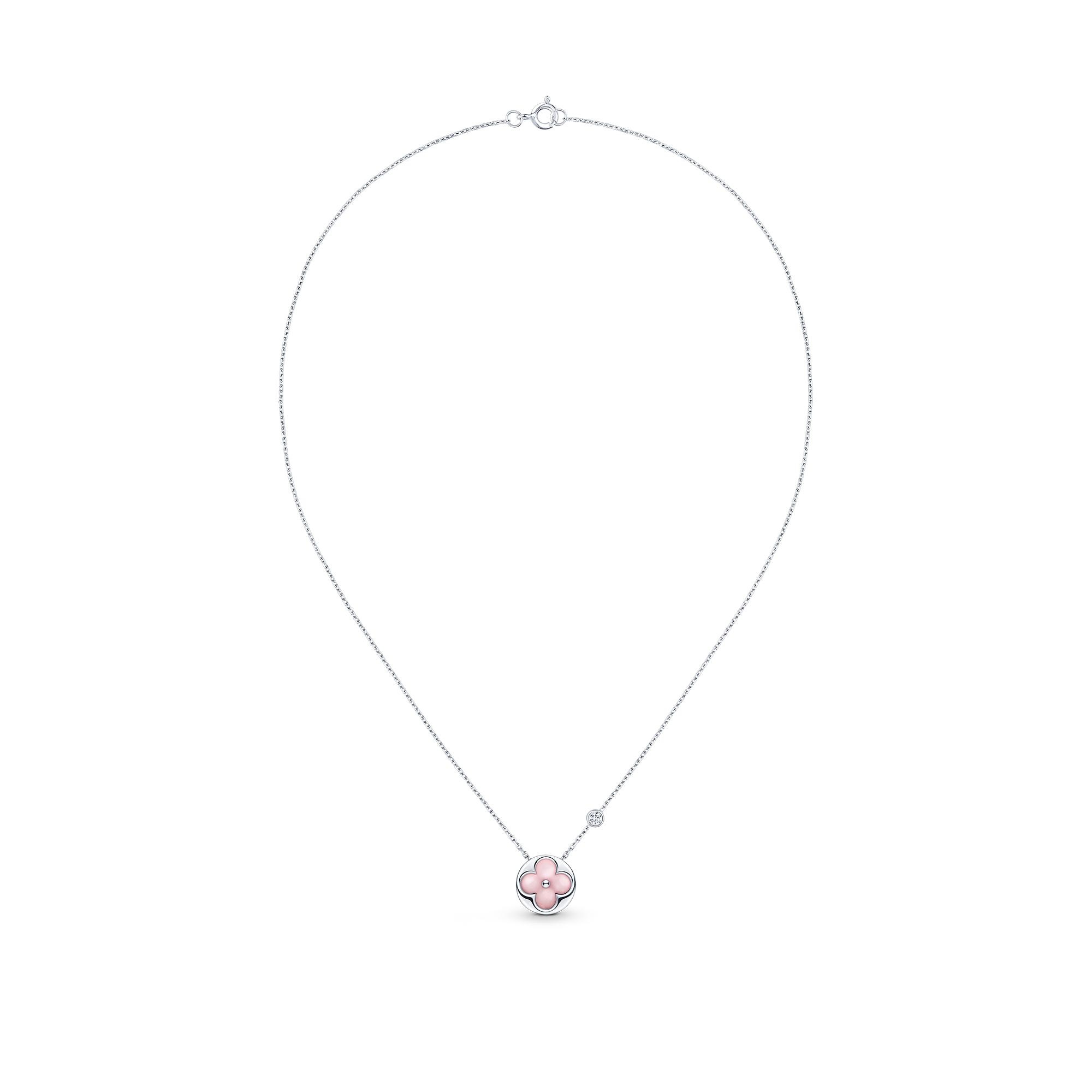 Color Blossom Bb Sun Pendant, White Gold, Pink Opal And Diamond - 2