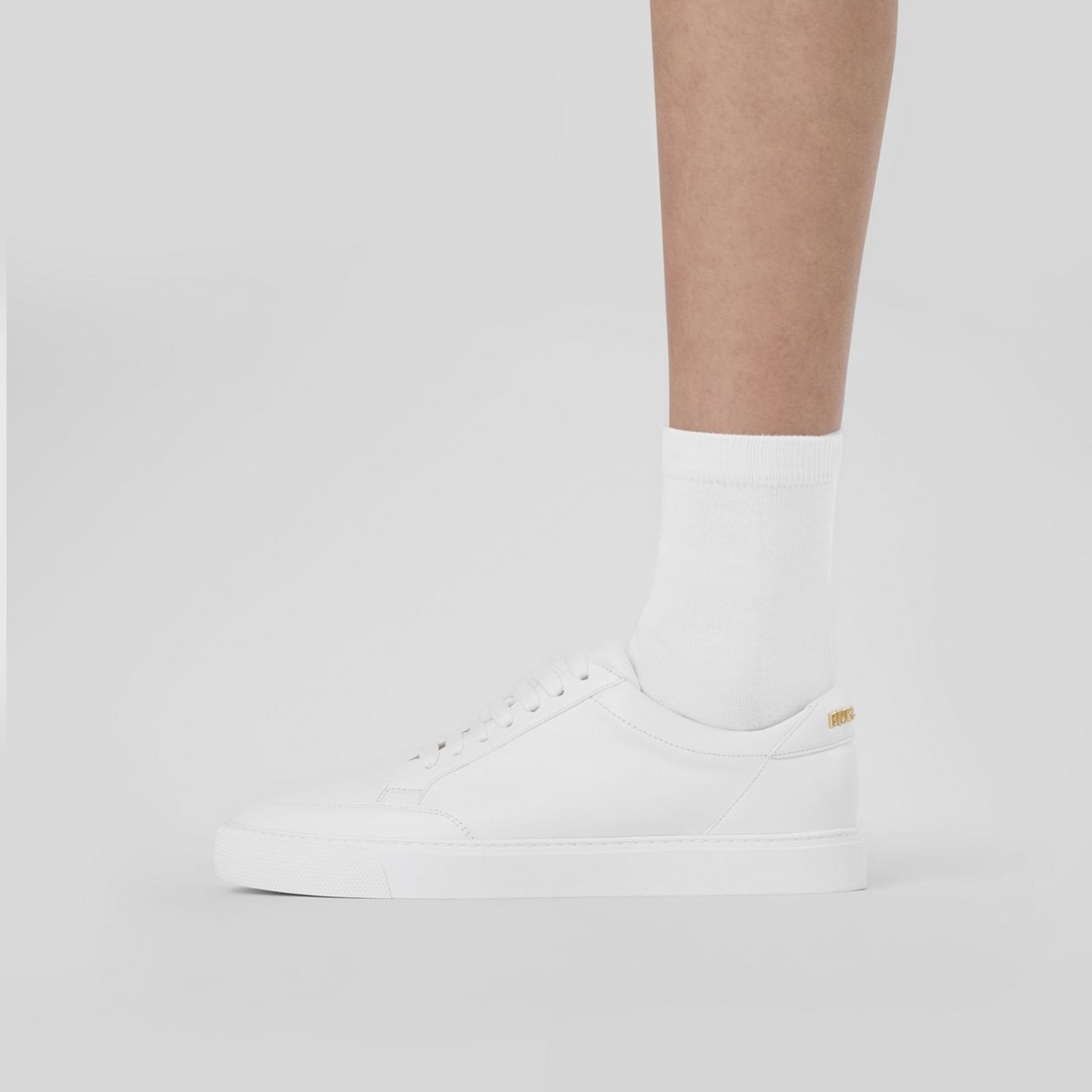 Logo Detail Leather Sneakers - 3