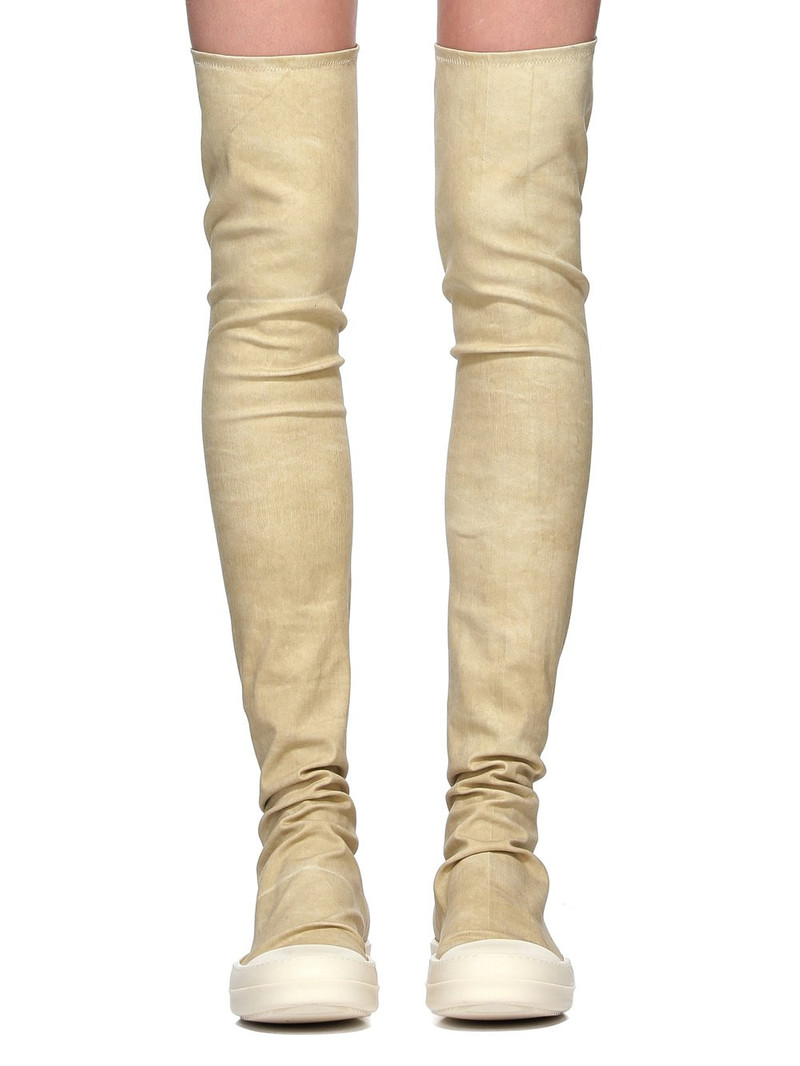 Beige Hollywood High Sock Sneaks Tall Boots 2