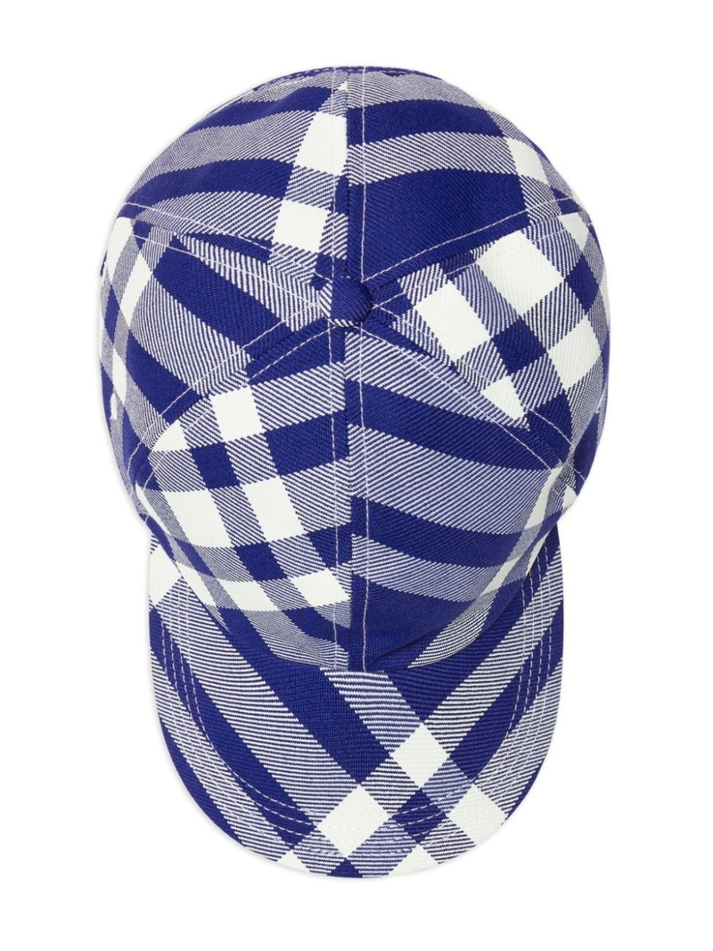 check-plaid cotton baseball cap 3