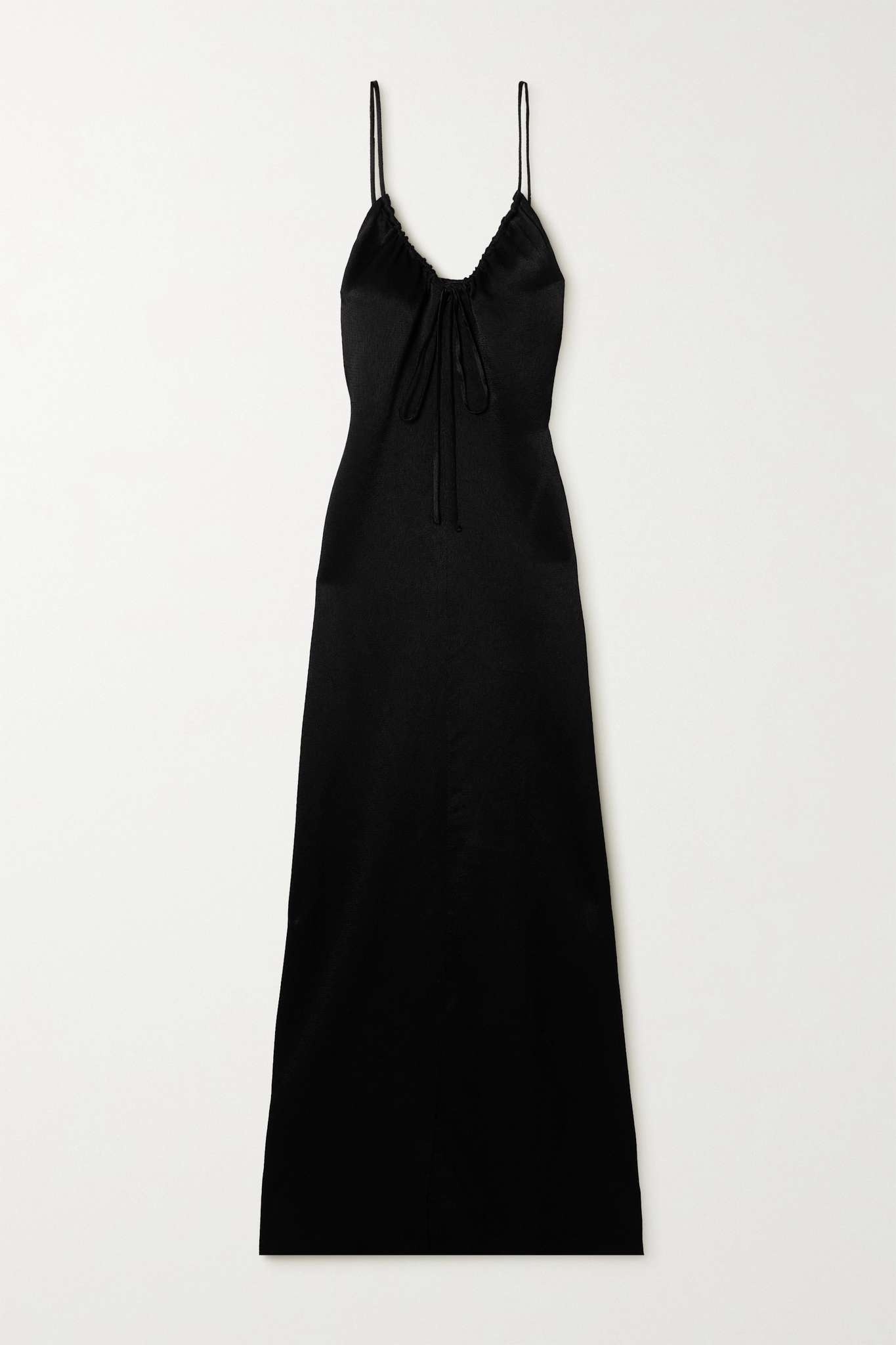 Harper open-back gathered satin-crepe maxi dress - 1