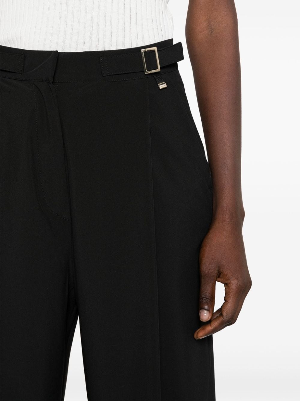 buckle-detailed straight trousers - 5