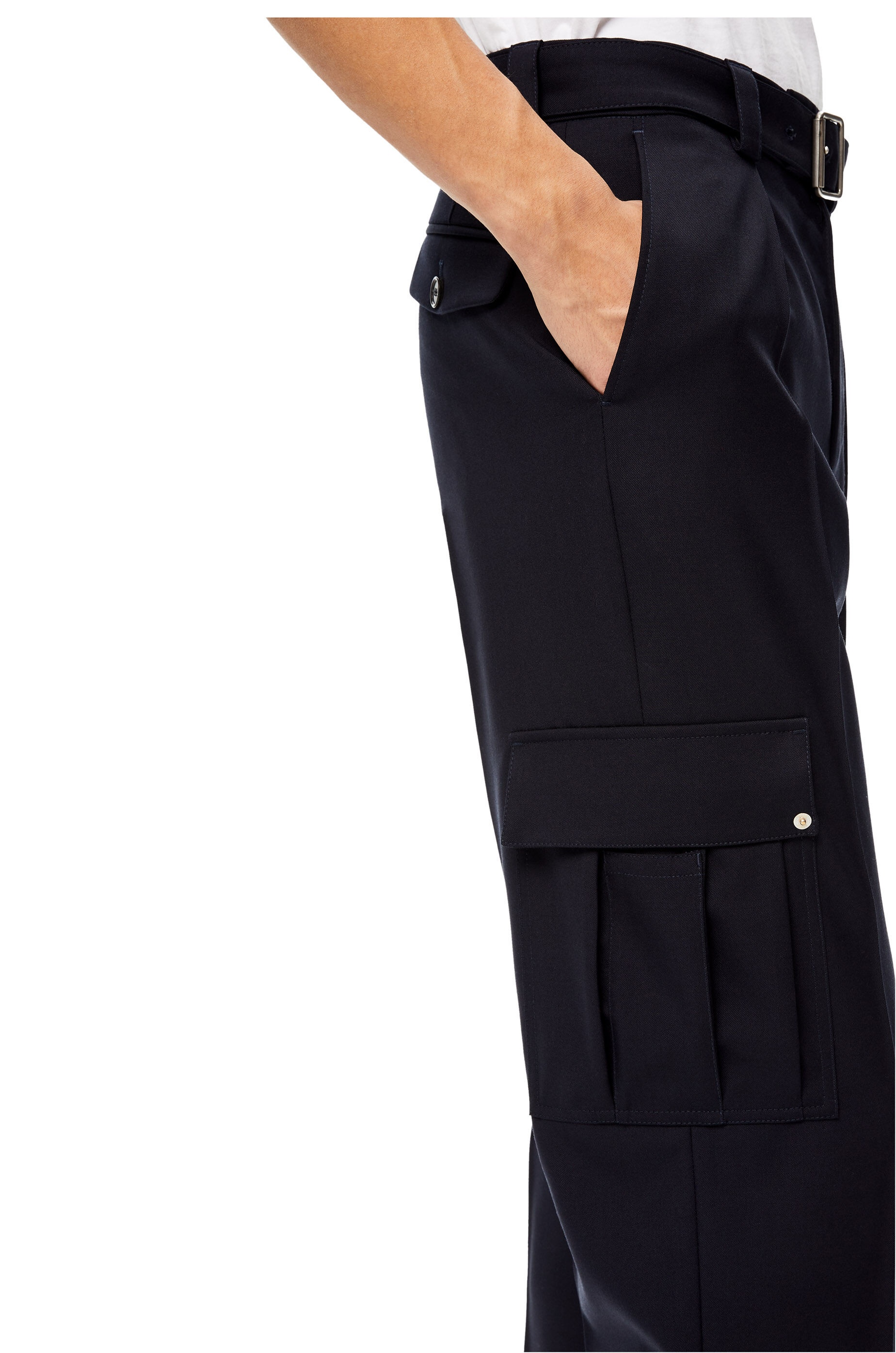 Cropped cargo trousers in wool - 5