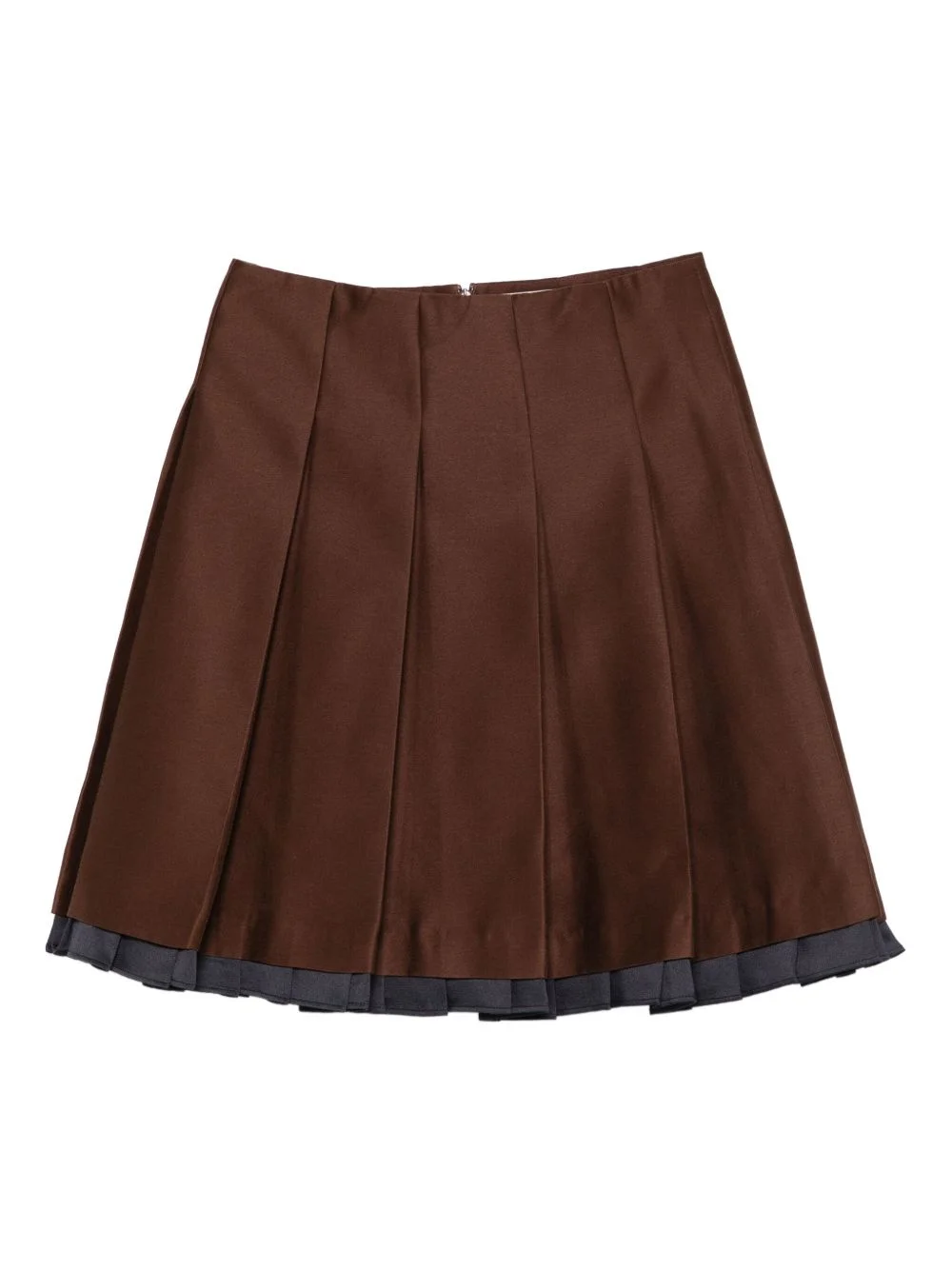 pleated contrasting-trim skirt - 1