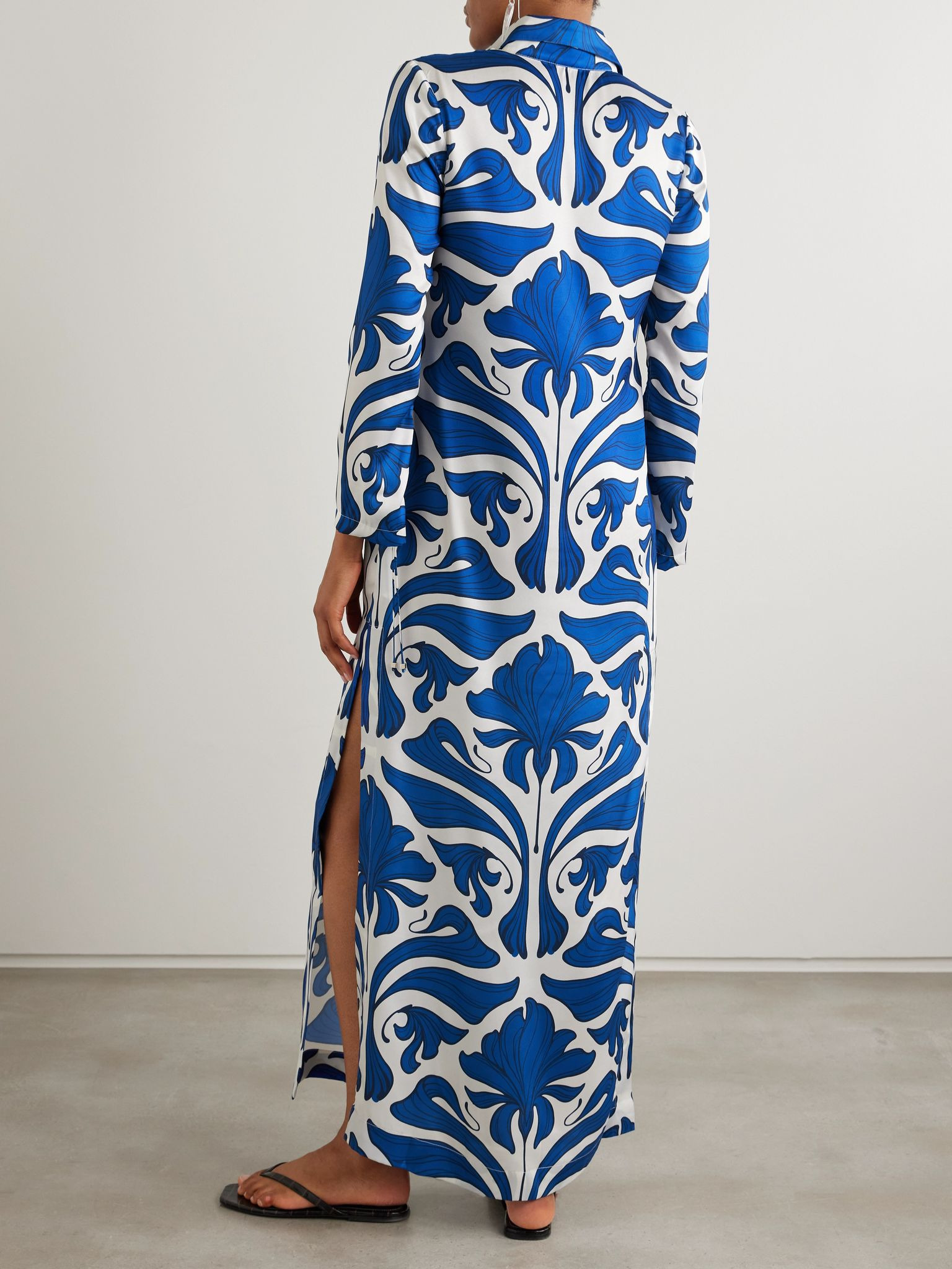 Varadero printed recycled-twill kaftan Blue - 3