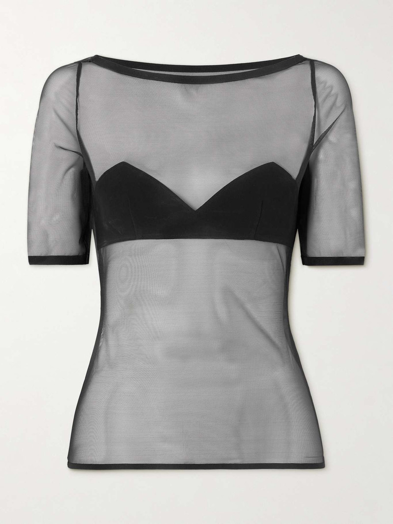 Tulle and crepe top - 1