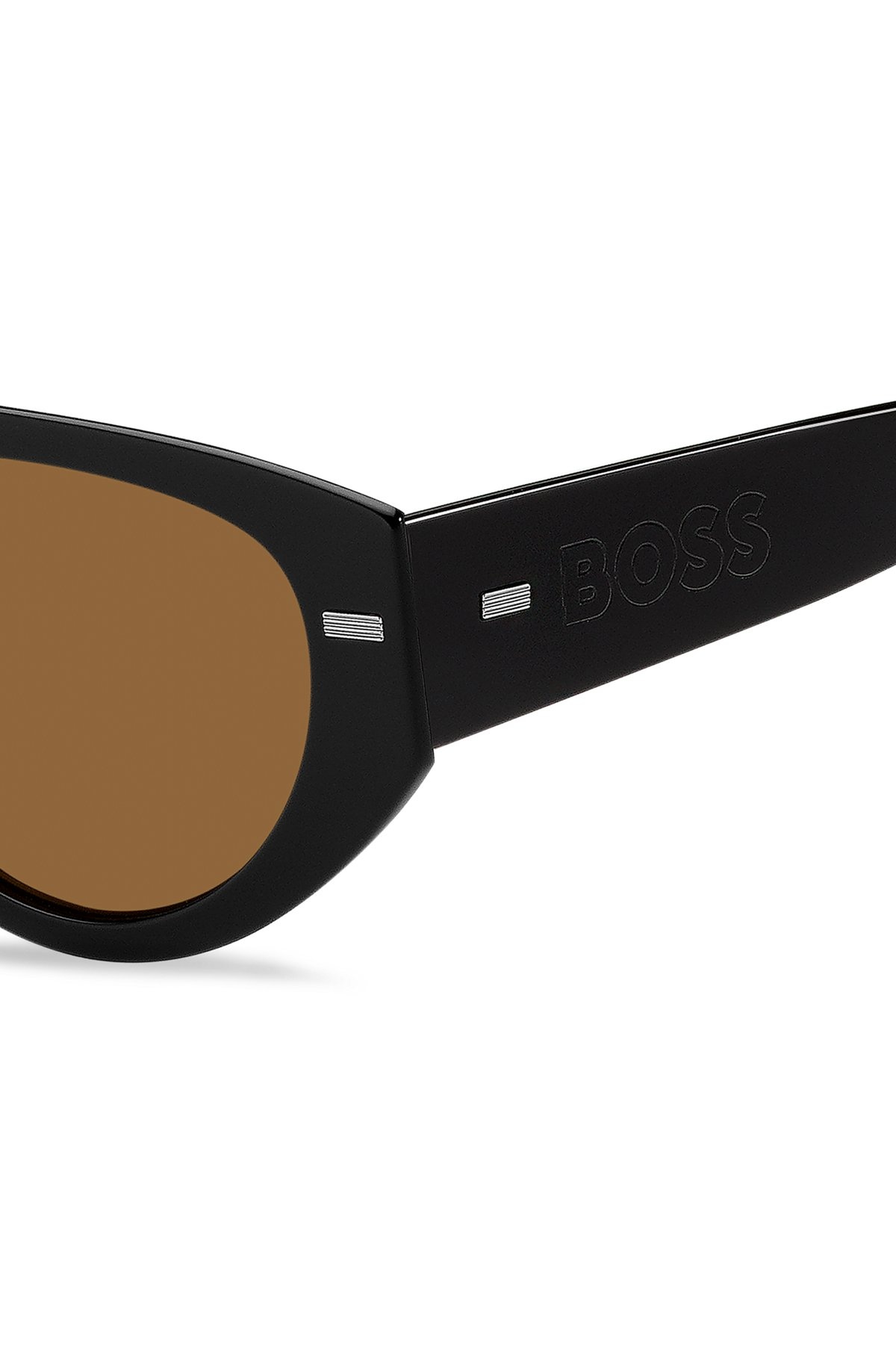BLACK BIO-ACETATE SUNGLASSES WITH LASERED-LOGO TEMPLES - 2