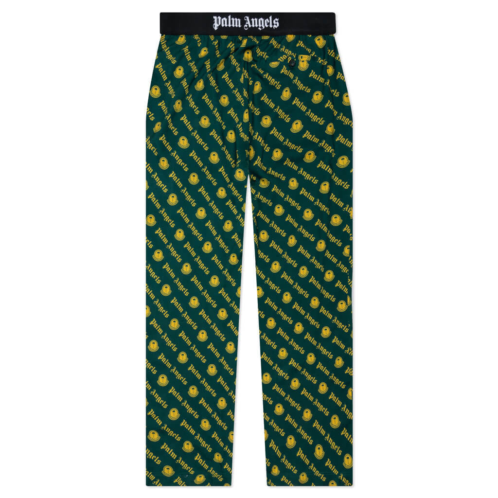 MONCLER X PALM ANGELS LOGO PRINT TROUSERS - DARK GREEN - 2