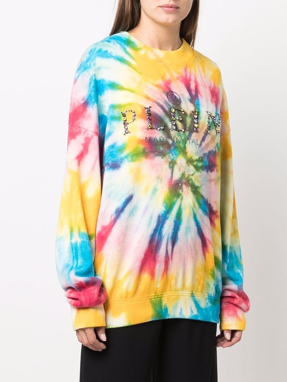 tie-dye print cotton-blend sweatshirt - 3