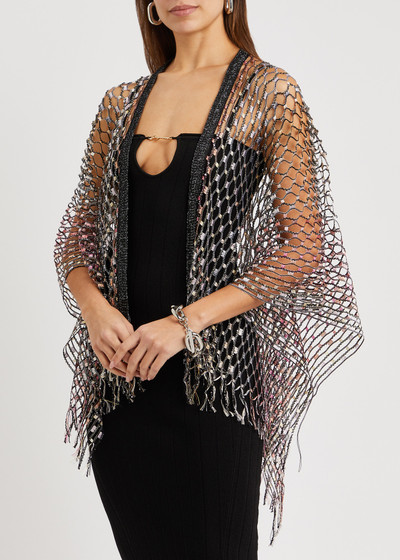 Missoni Metallic-weave open-knit scarf outlook