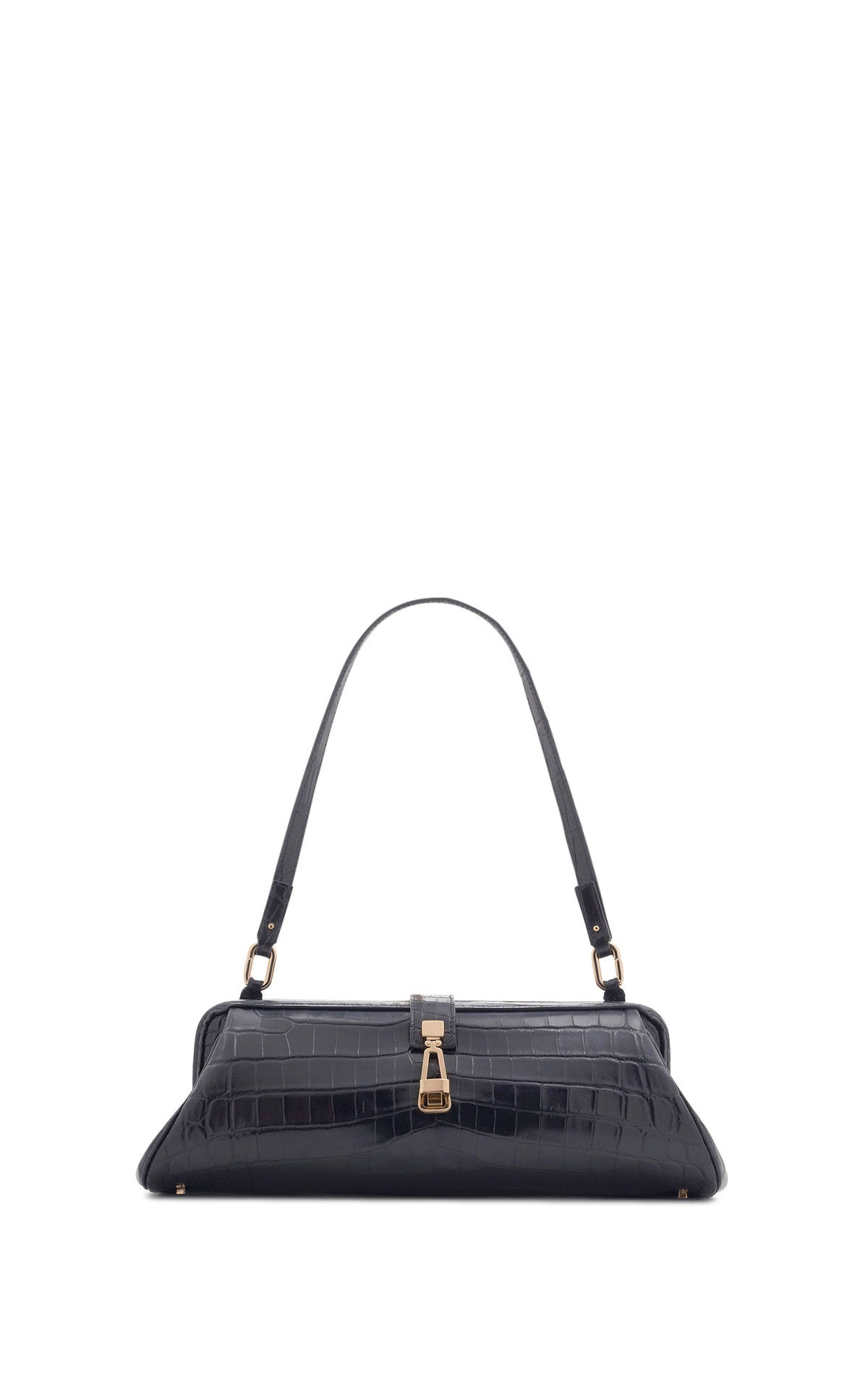 Paola Clutch in Black Crocodile Leather - 2
