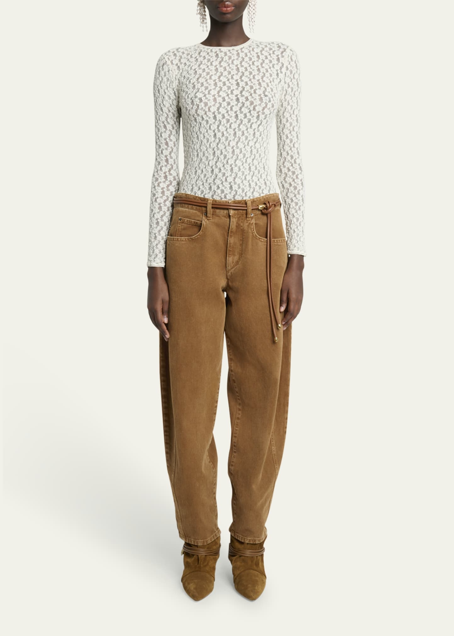 Gaelle Floral Stretch Lace Top - 2