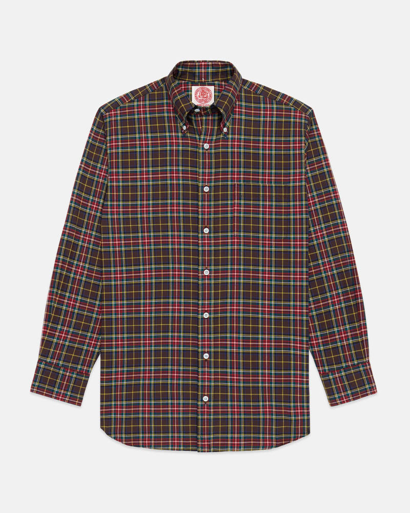 J. PRESS MADE-IN-USA BLACK STEWART TARTAN FLANNEL SPORT SHIRT - CLASSIC FIT outlook