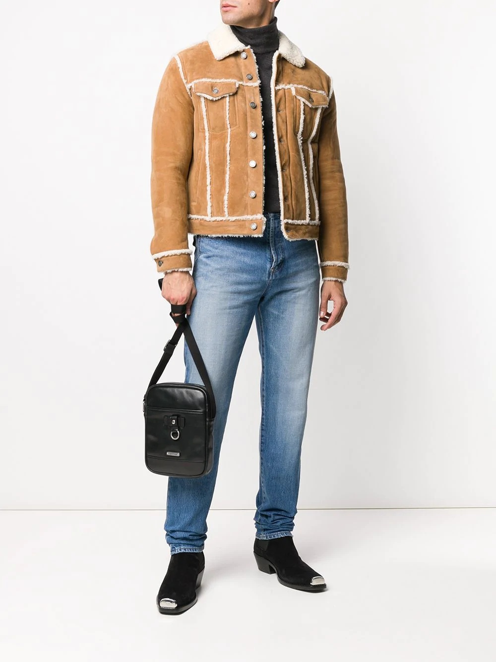 shearling trucker jacket  - 2