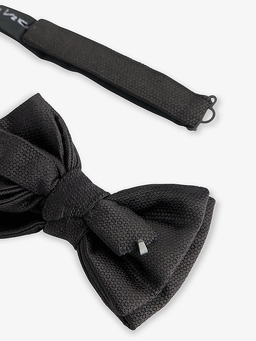 Adjustable silk and cotton-blend bow tie - 3