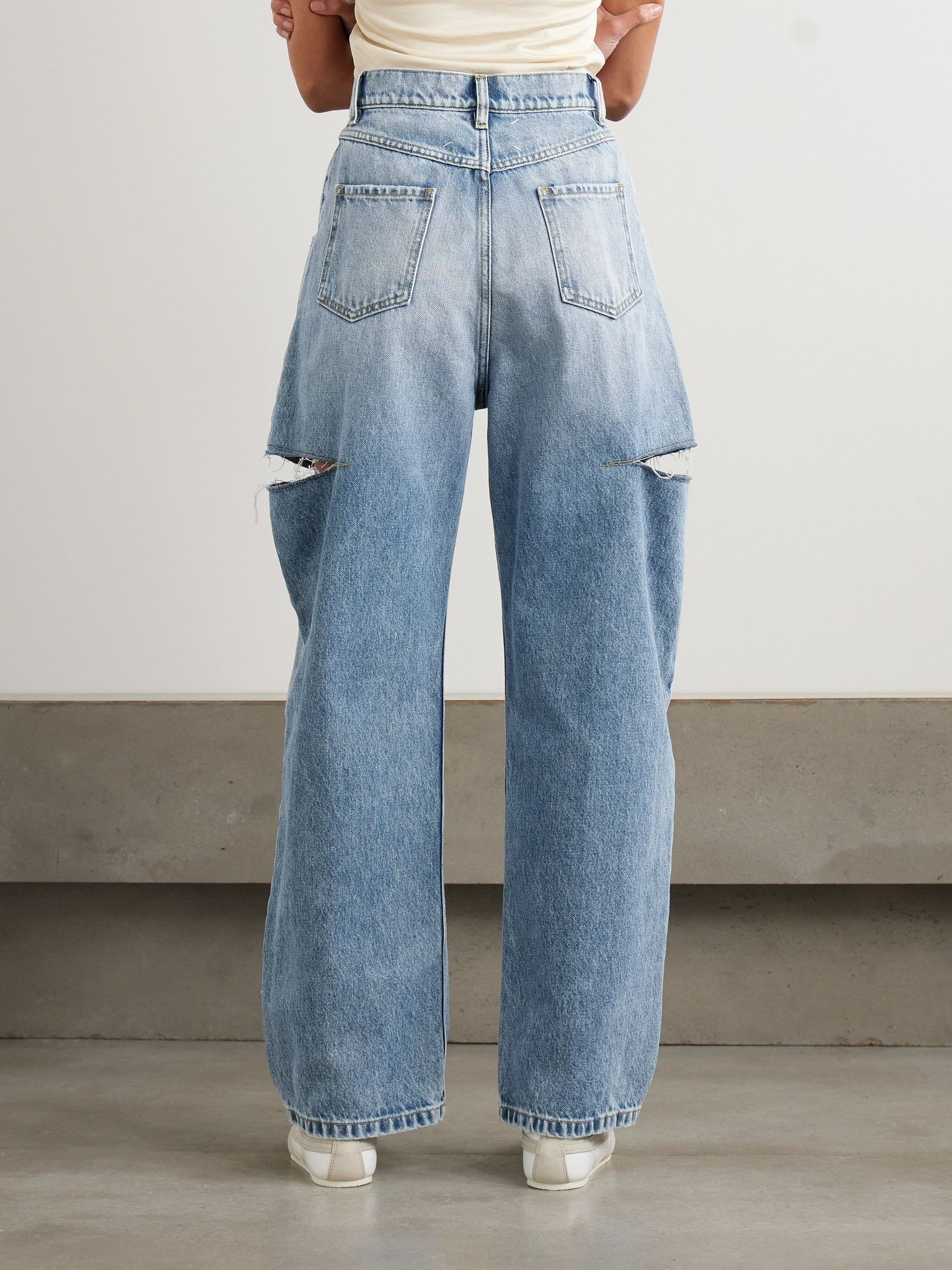 Cutout high-rise wide-leg jeans Blue - 4