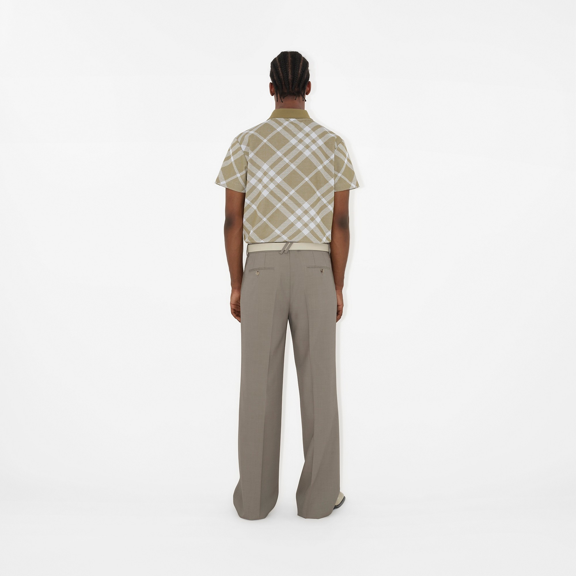 Check Cotton Blend Polo Shirt - 4