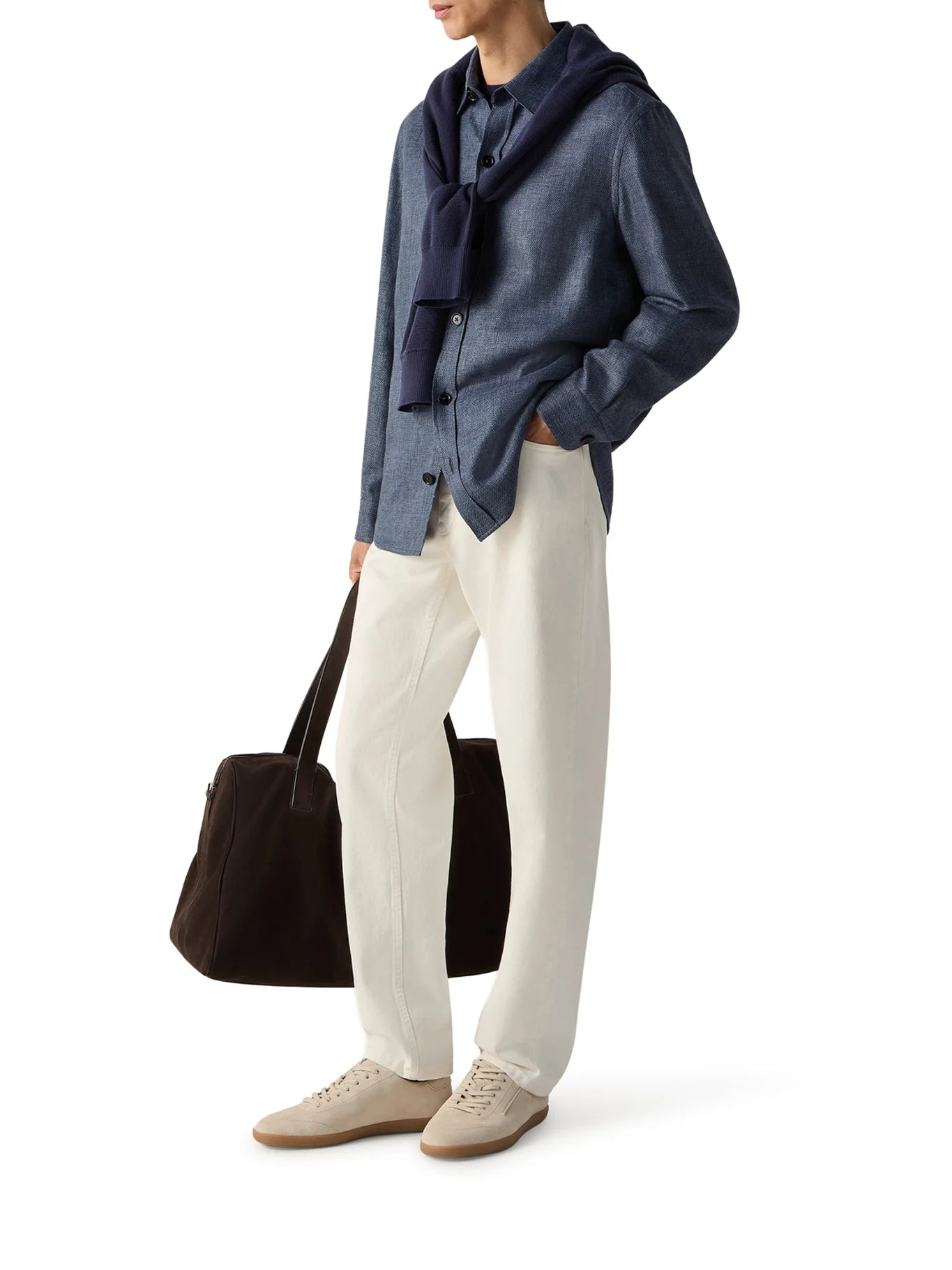 OVERSHIRT IN CASHMERE LINEN AND SILK - 1