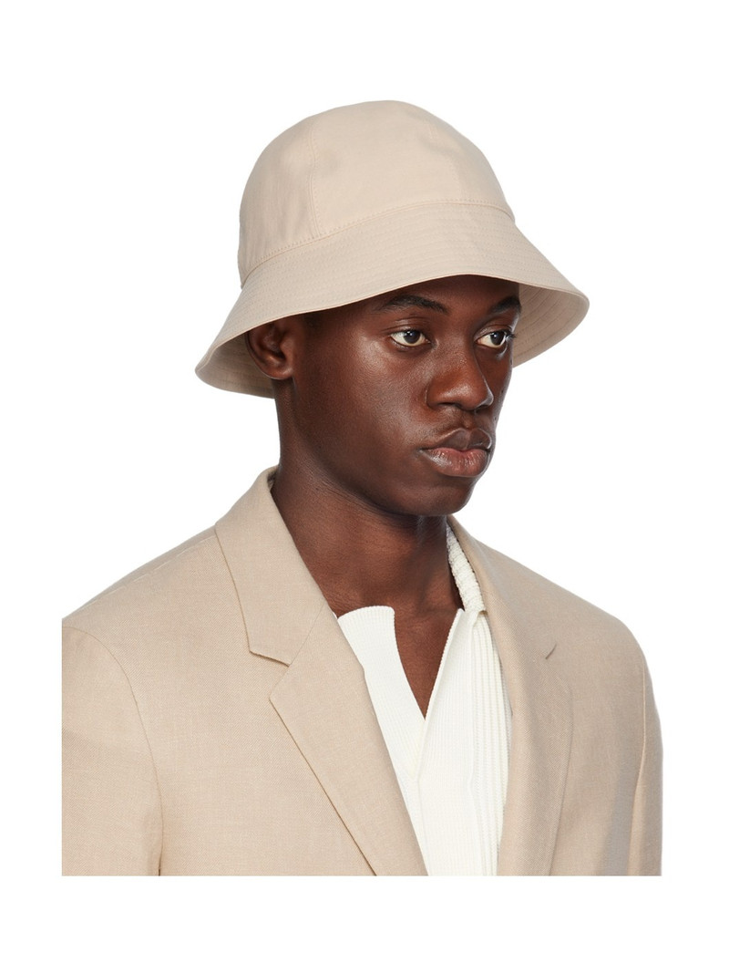 ZEGNA Beige Oasi Lino Bucket Hat outlook