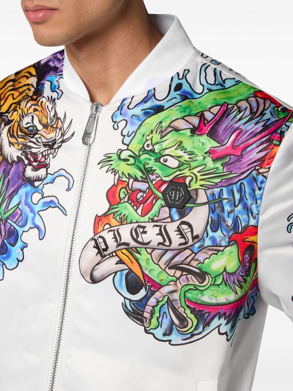 tattoo-print bomber jacket - 5