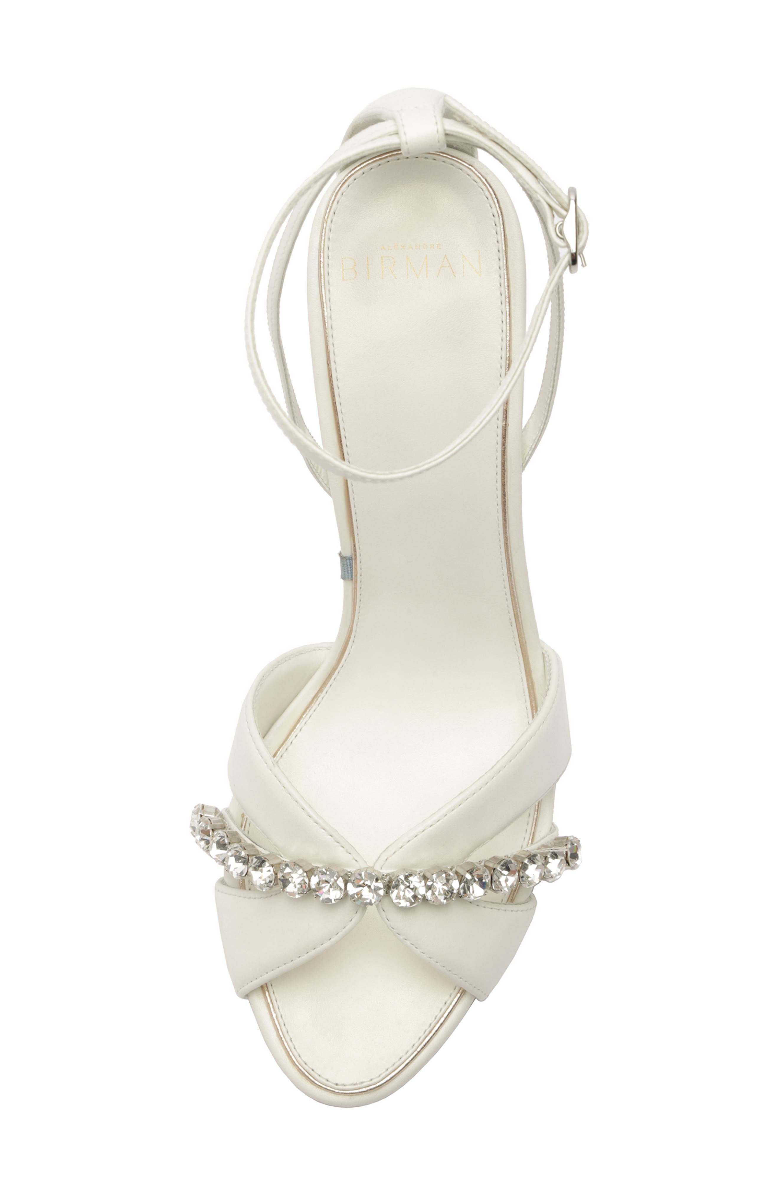 Alexandre Birman Georgina Crystal Ankle Strap Bridal Sandal in Ivory at Nordstrom - 5