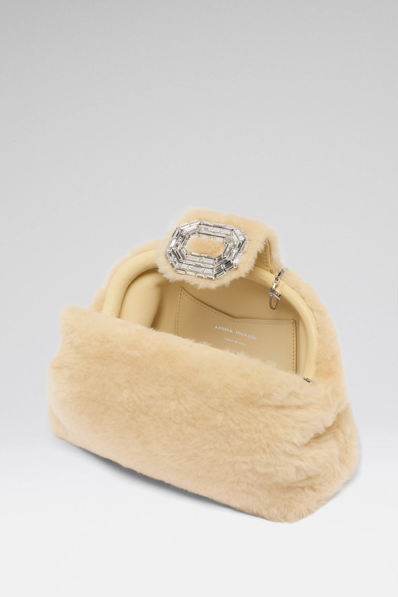 CAMELIA CLUTCH BEIGE SHEARLING 3