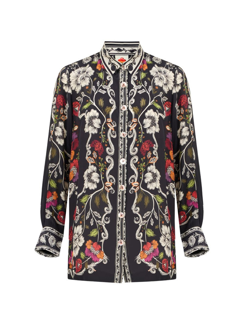 floral-print button-up shirt 1