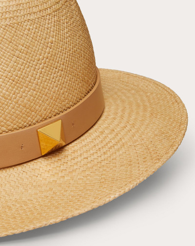 Valentino ROMAN STUD STRAW FEDORA outlook