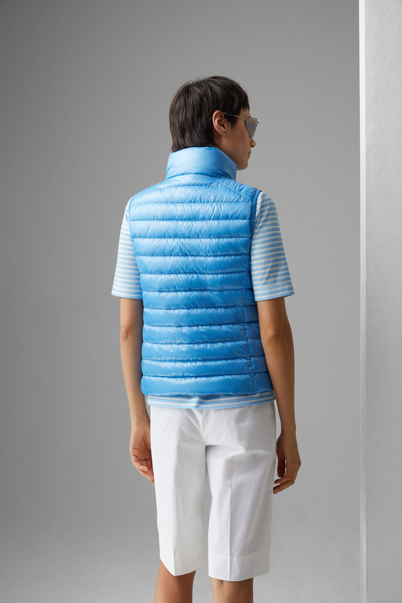 Florisa lightweight down vest in Blue 3