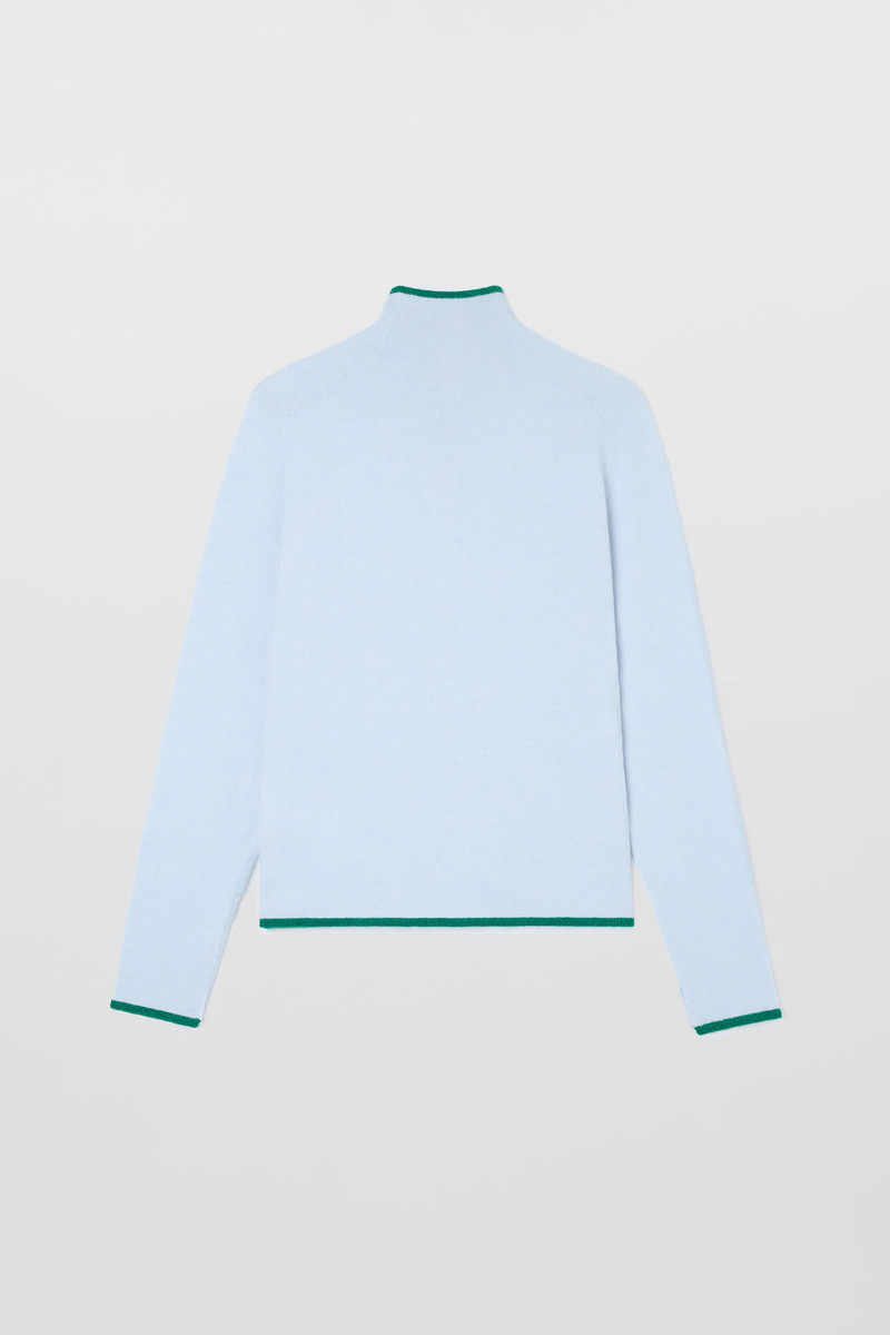 FITTED LONGSLEEVE W ZIP / alice blue 3