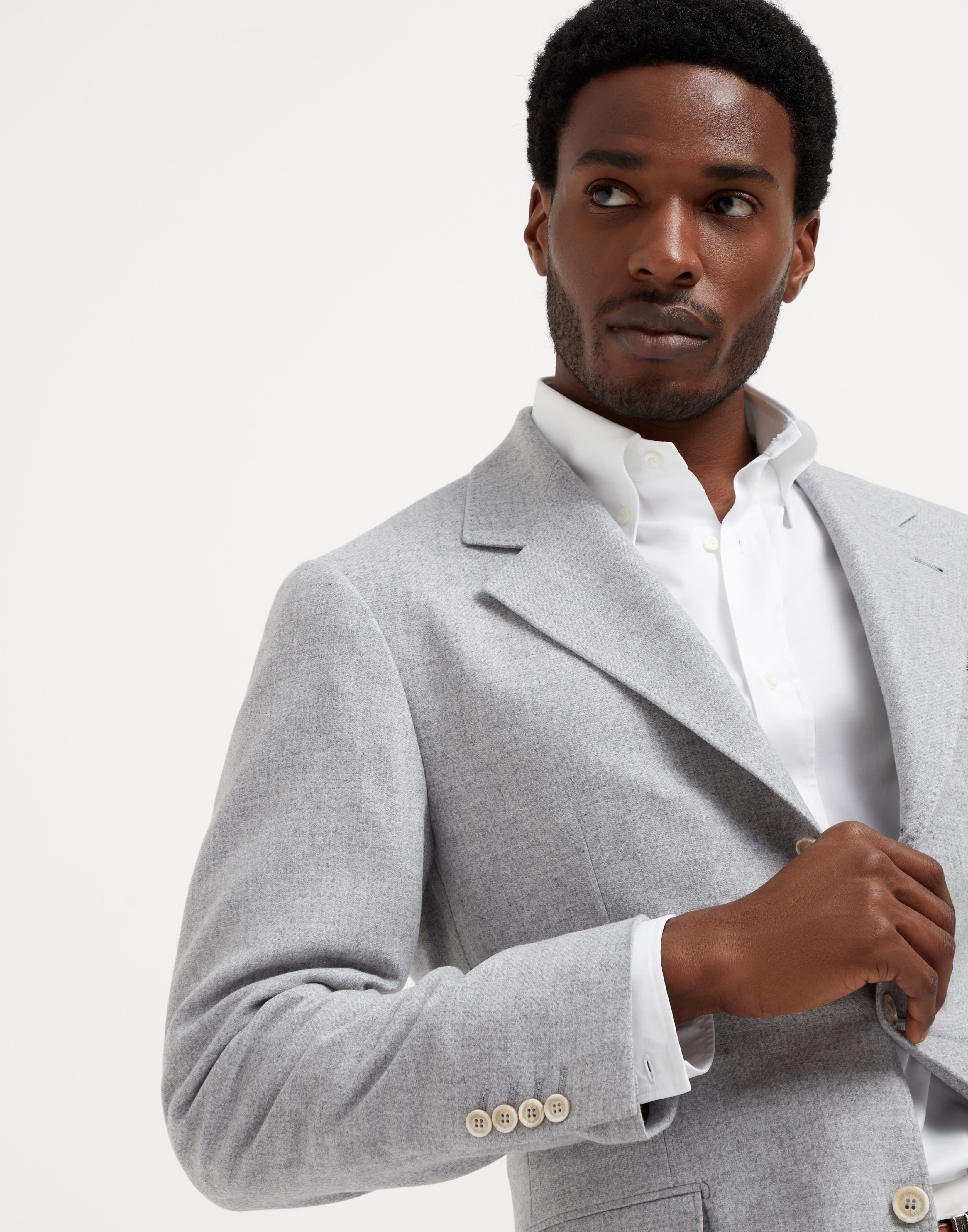 Wool, silk and cashmere diagonal deconstructed blazer - 3