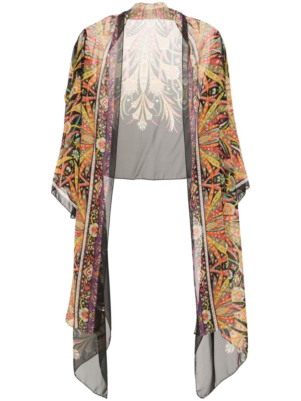 paisley-print silk jacket - 1