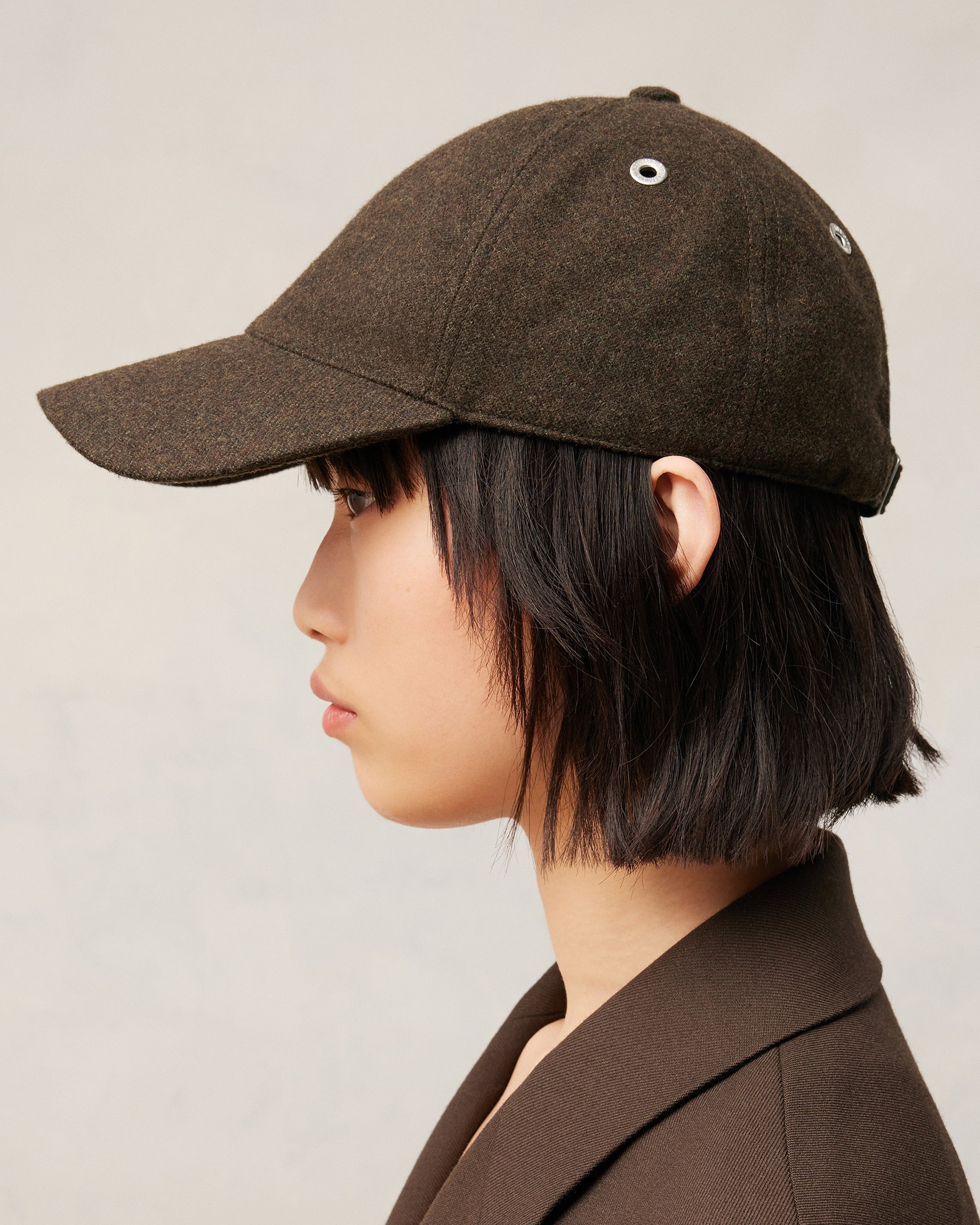 AMI ALEXANDRE MATTIUSSI LEATHER PATCH CAP - 5
