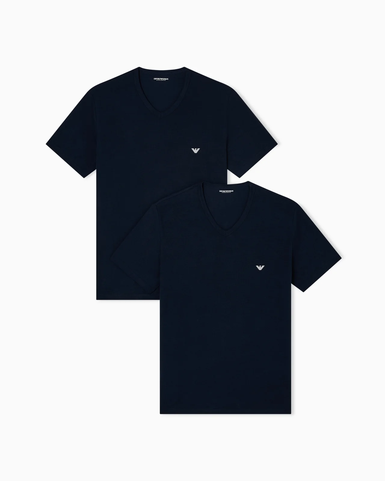 TWO-PACK OF STRETCH JERSEY LOUNGEWEAR V-NECK T-SHIRTS - 1