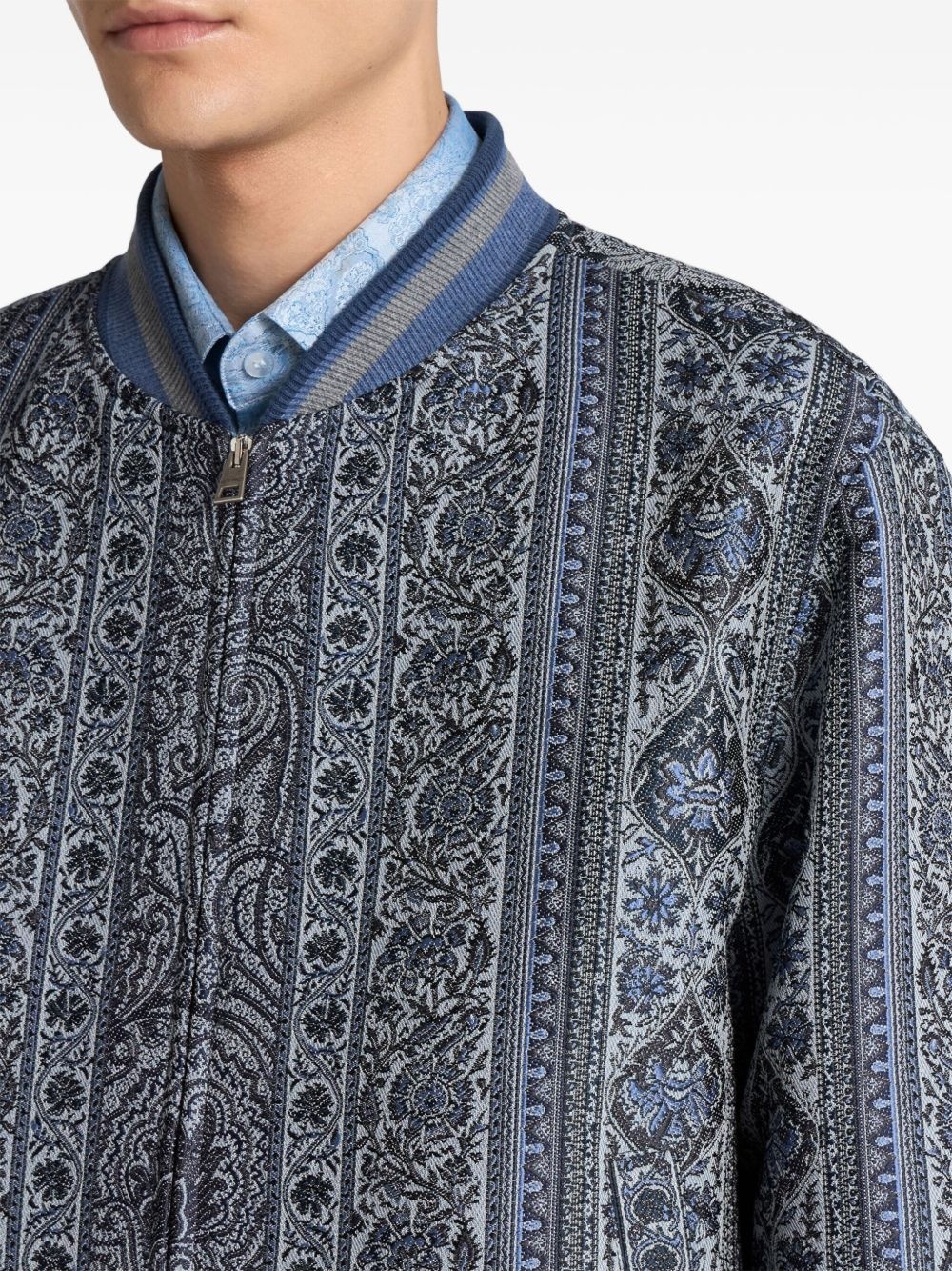 floral-jacquard bomber jacket - 4