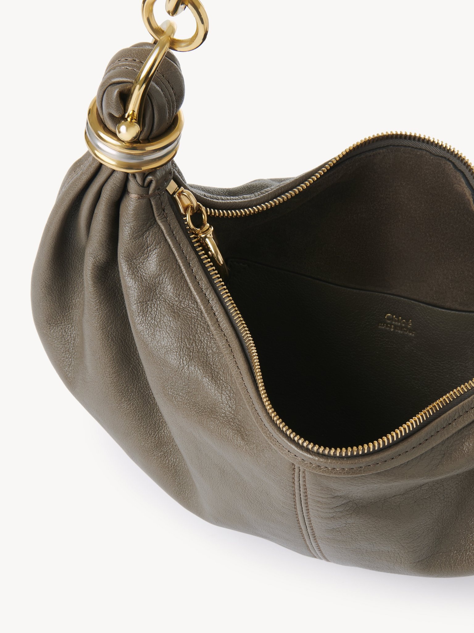 SMALL BRACELET HOBO BAG IN GRAINED LEATHER - 5