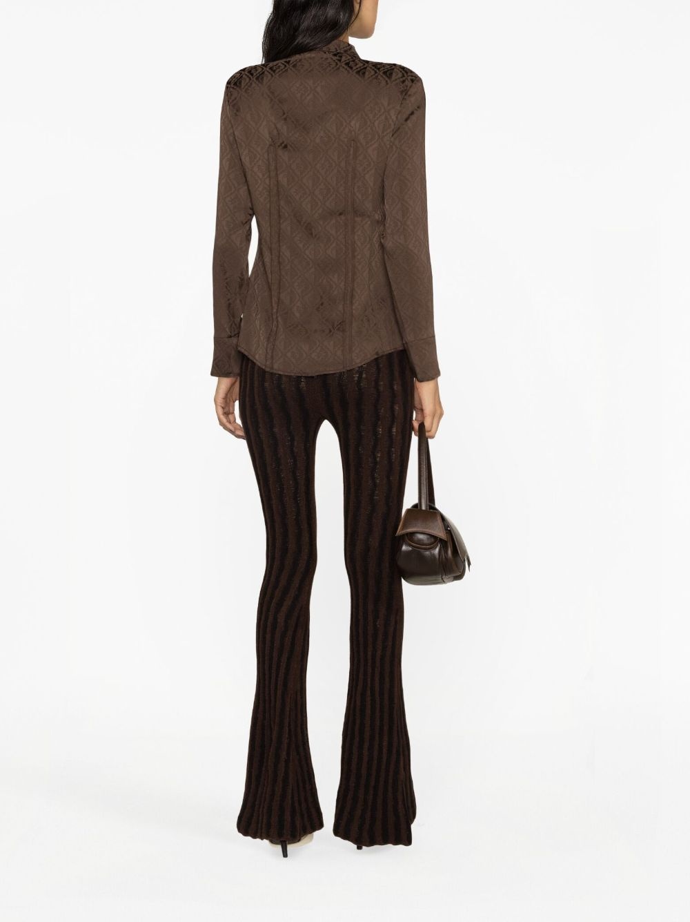 Moon Diamant jacquard satin shirt - 4