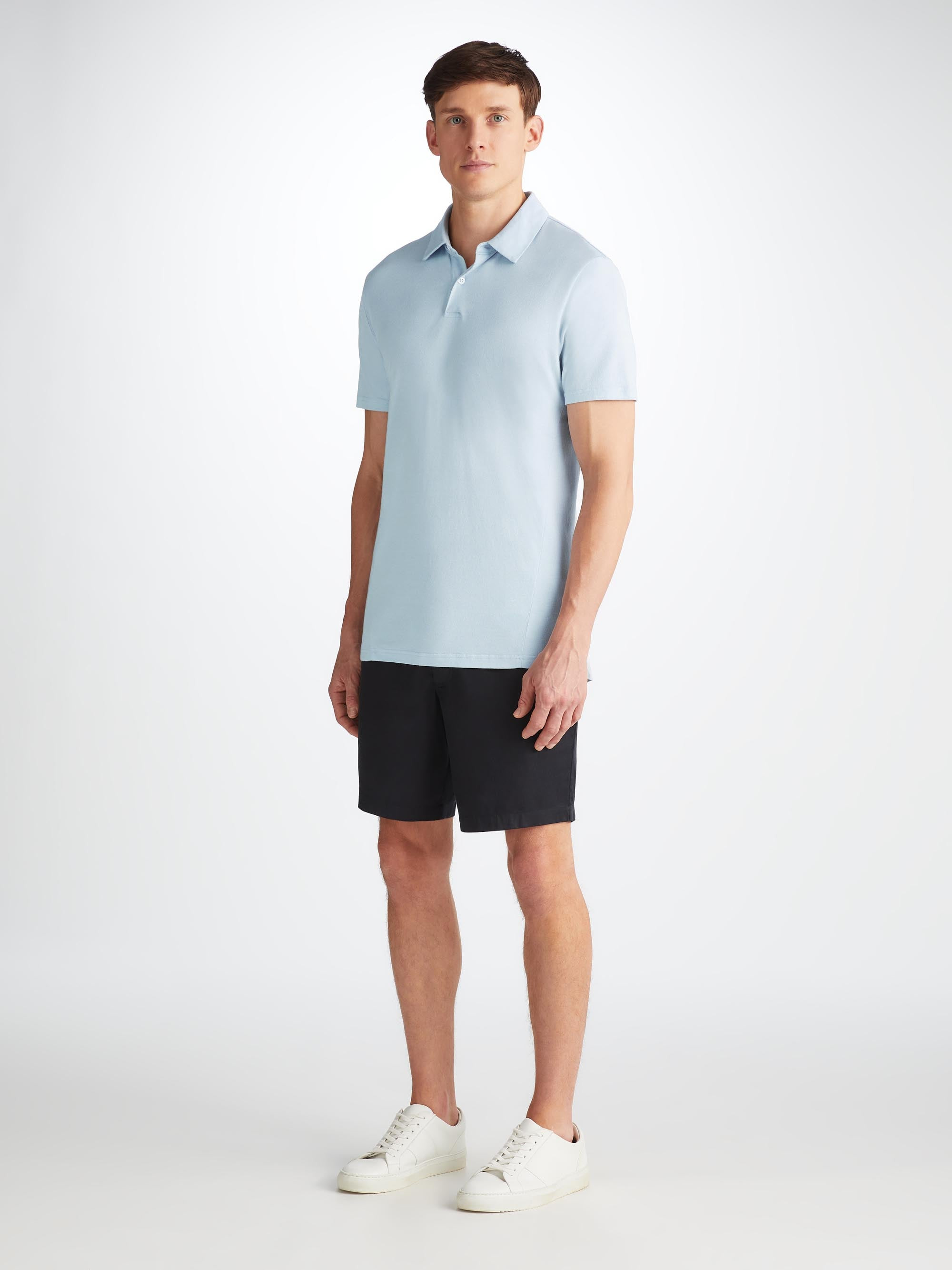 Men's Polo Shirt Ramsay 2 Pique Cotton Tencel Sky - 3
