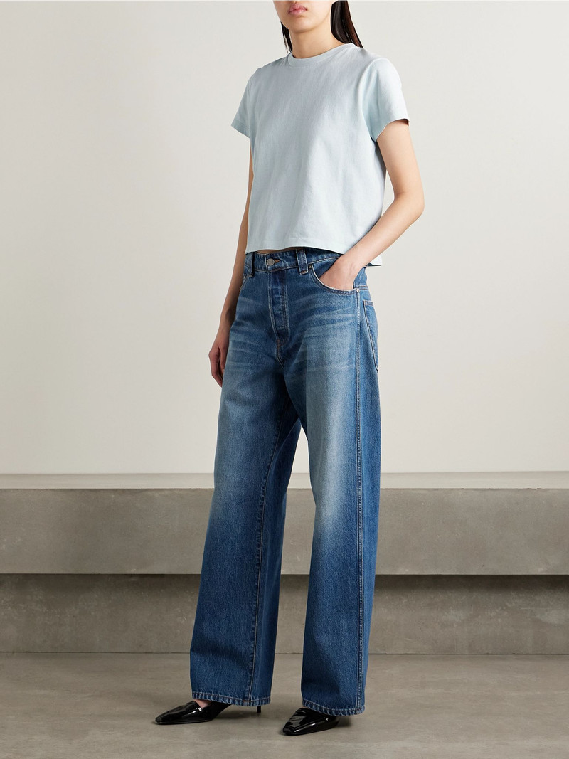KHAITE Emmylou cotton-jersey T-shirt Light blue outlook