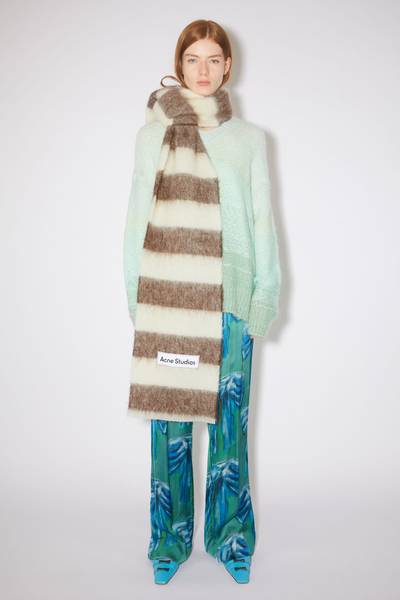Acne Studios Wool-blend stripe scarf - Brown/white outlook