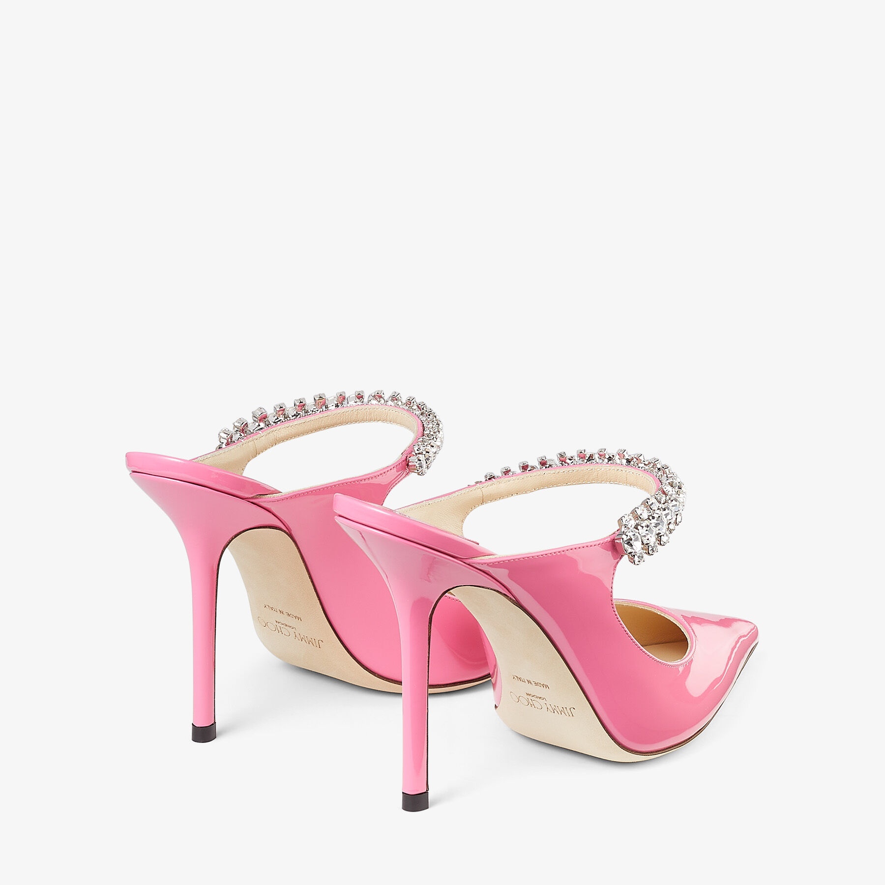 Bing 100
Candy Pink Patent Leather Pumps with Crystal Strap - 5