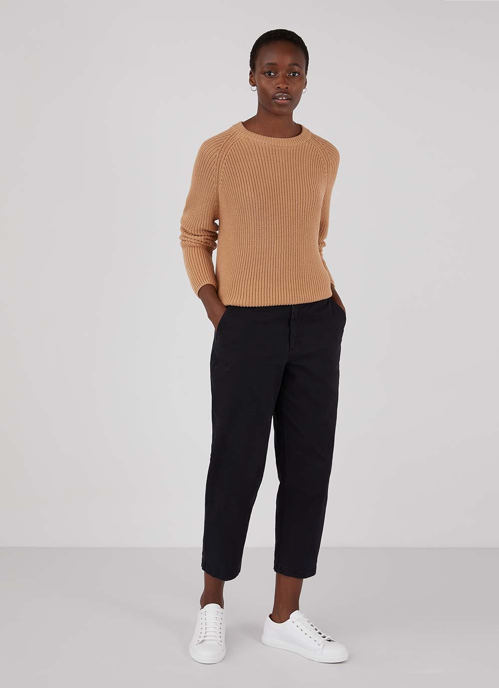 Cotton Boxy Crew Neck Jumper - 2