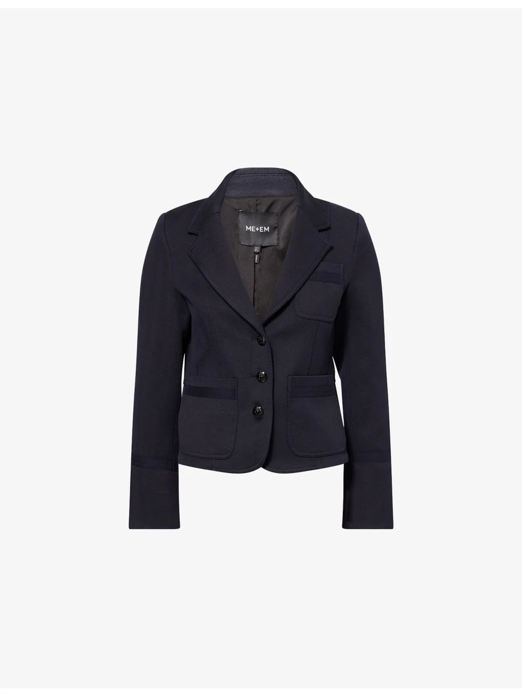 Herringbone Cropped Cotton-Blend Jacket - 1