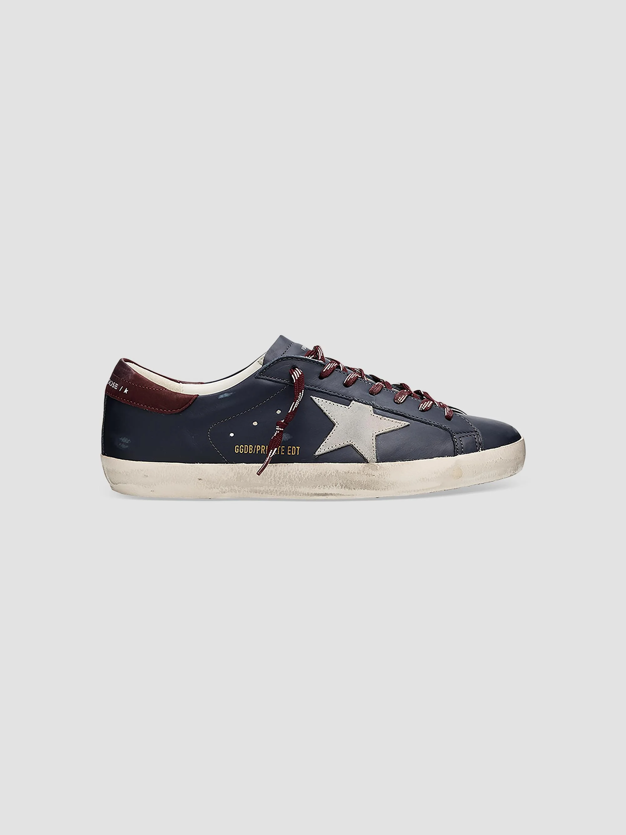 Men's Men's Super-Star Logo Leather Sneakers - Navy - 1
