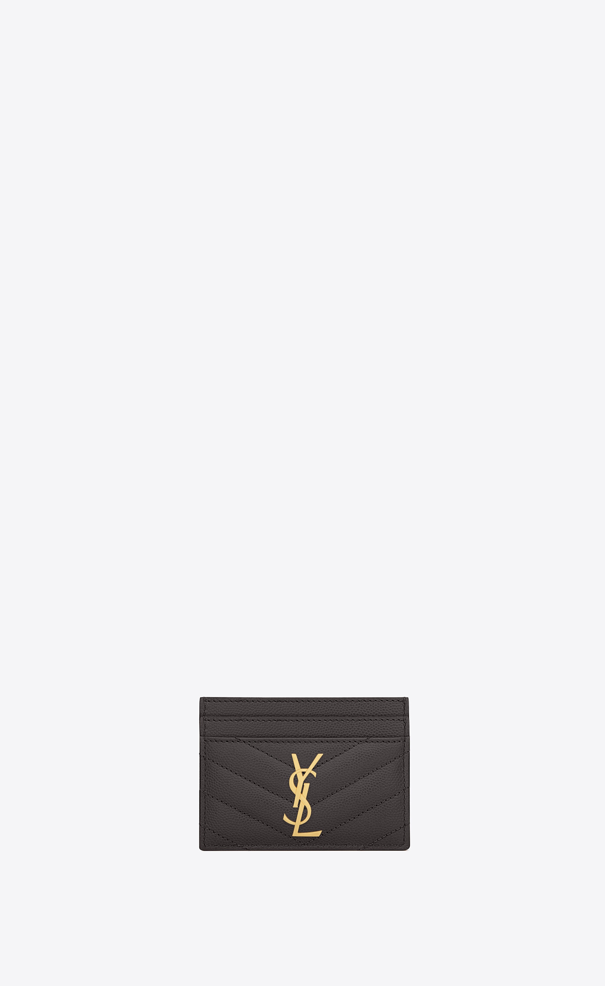 cassandre saint laurent matelassé card case in grain de poudre embossed leather - 1