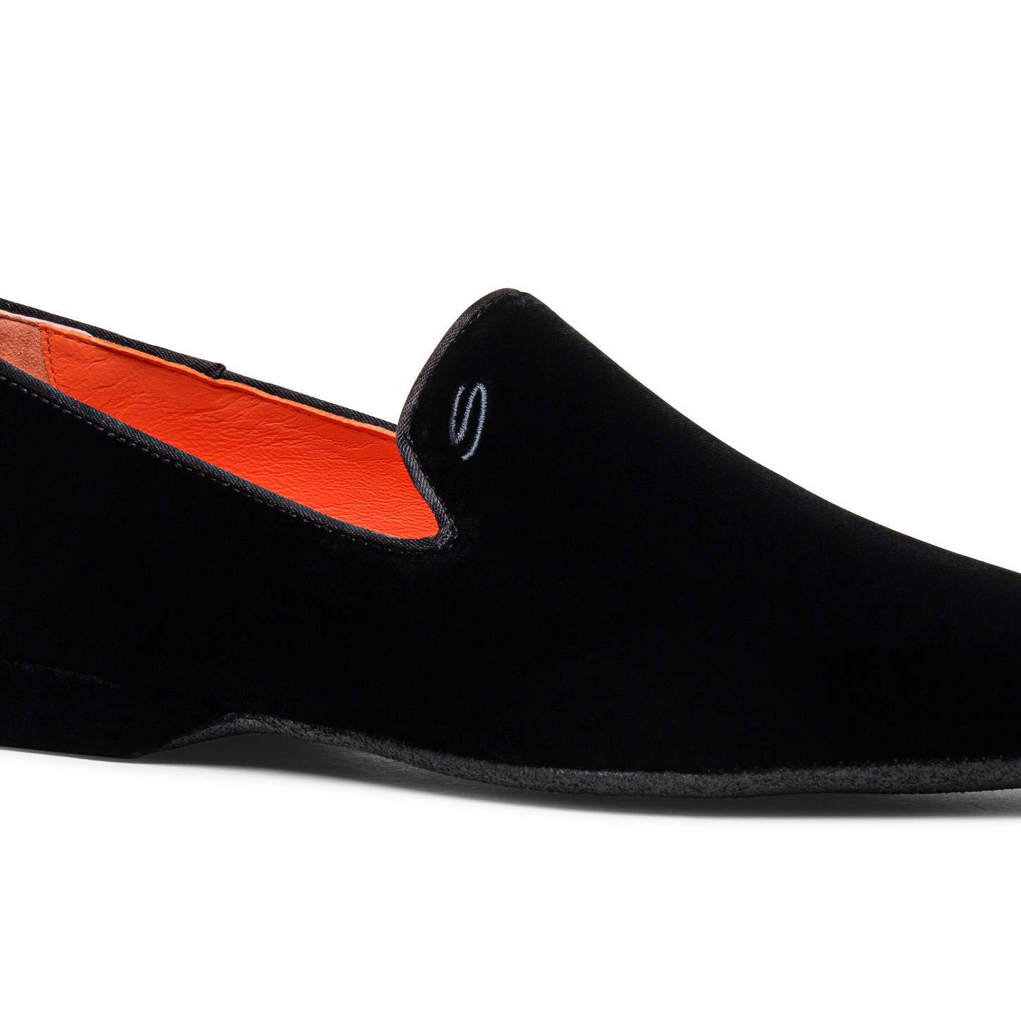 Men's black velvet slipper - 5