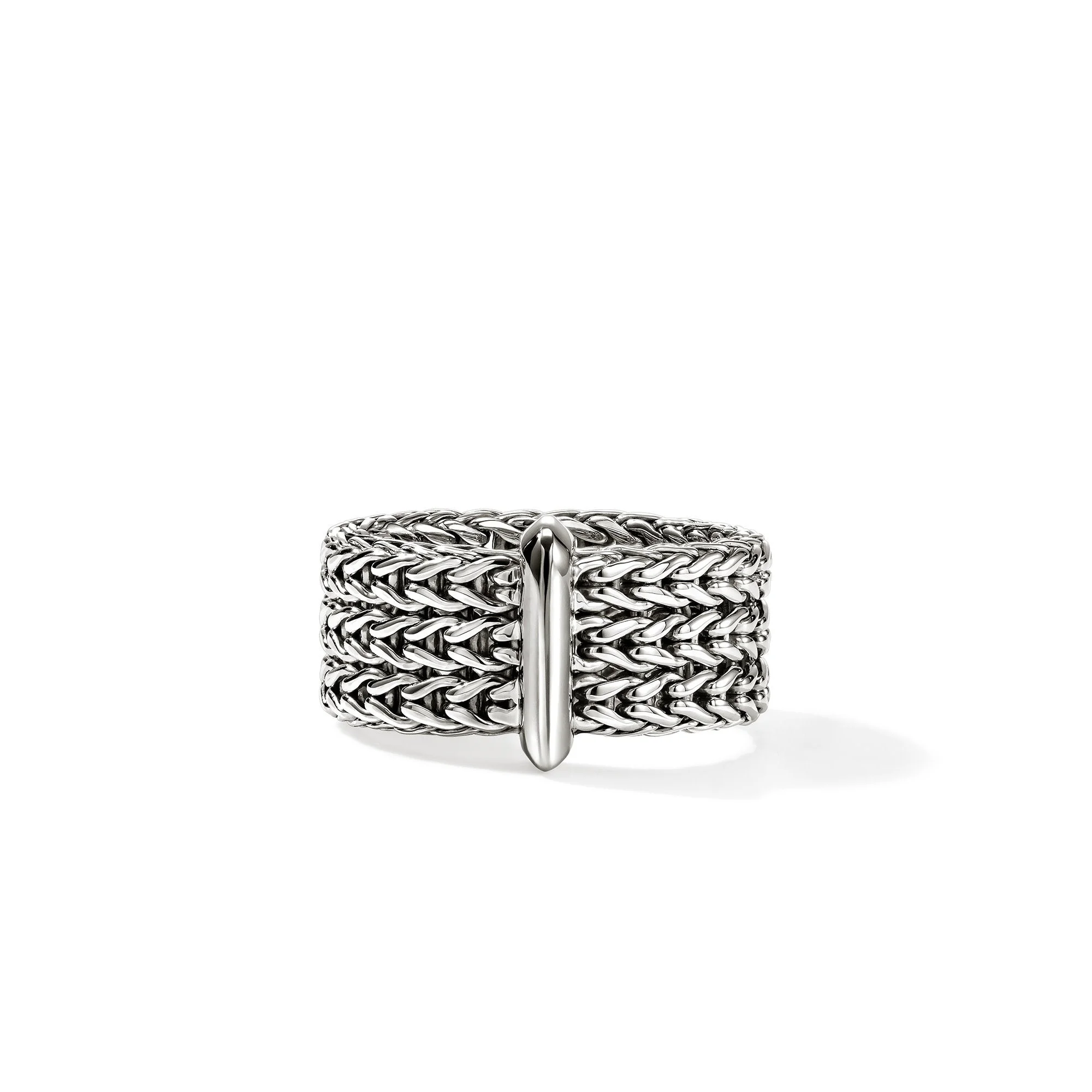 Icon Link Bar Ring, Sterling Silver, 9MM - 1