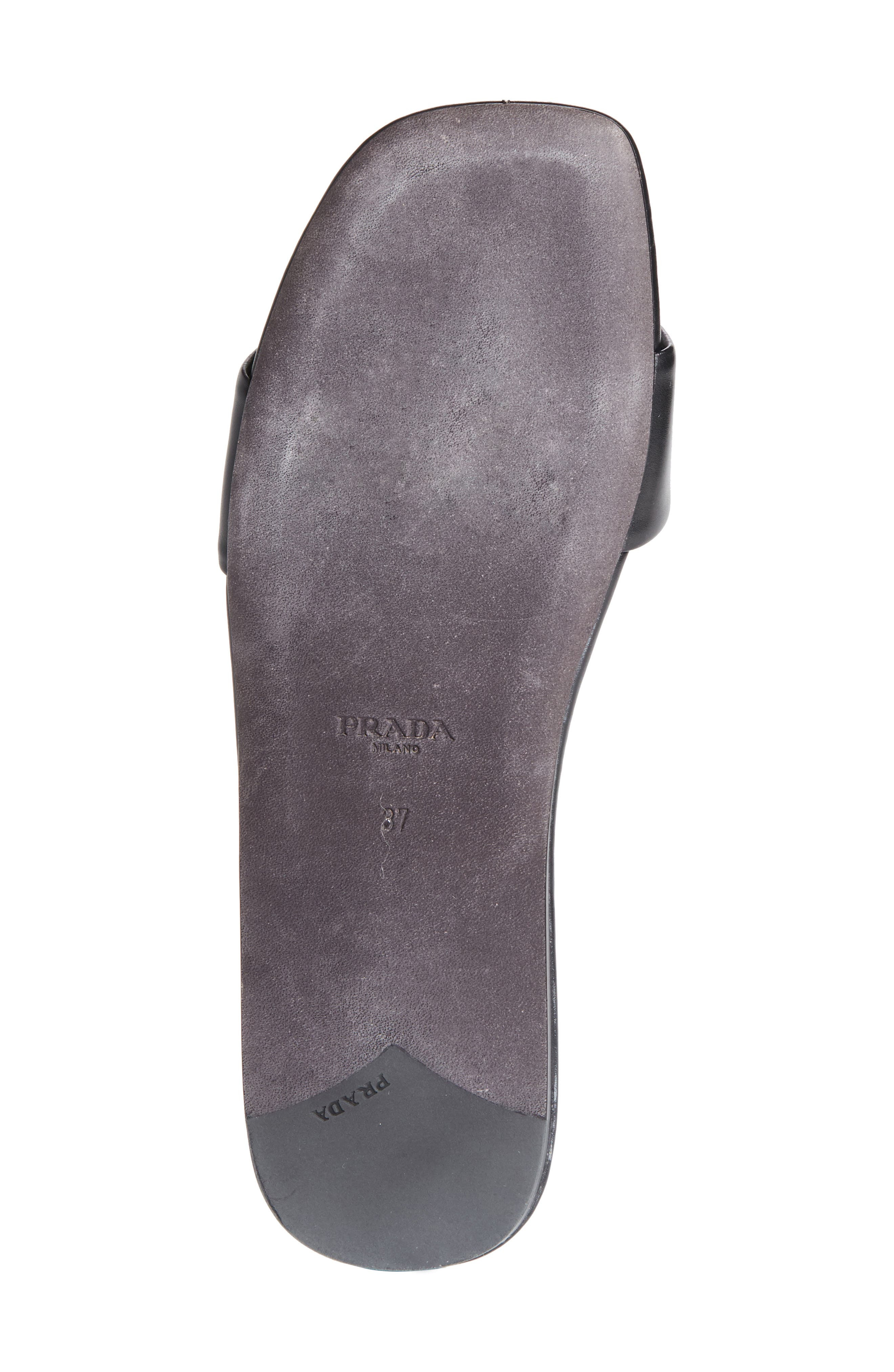 Prada Triangle Logo Slide Sandal in Nero at Nordstrom - 6