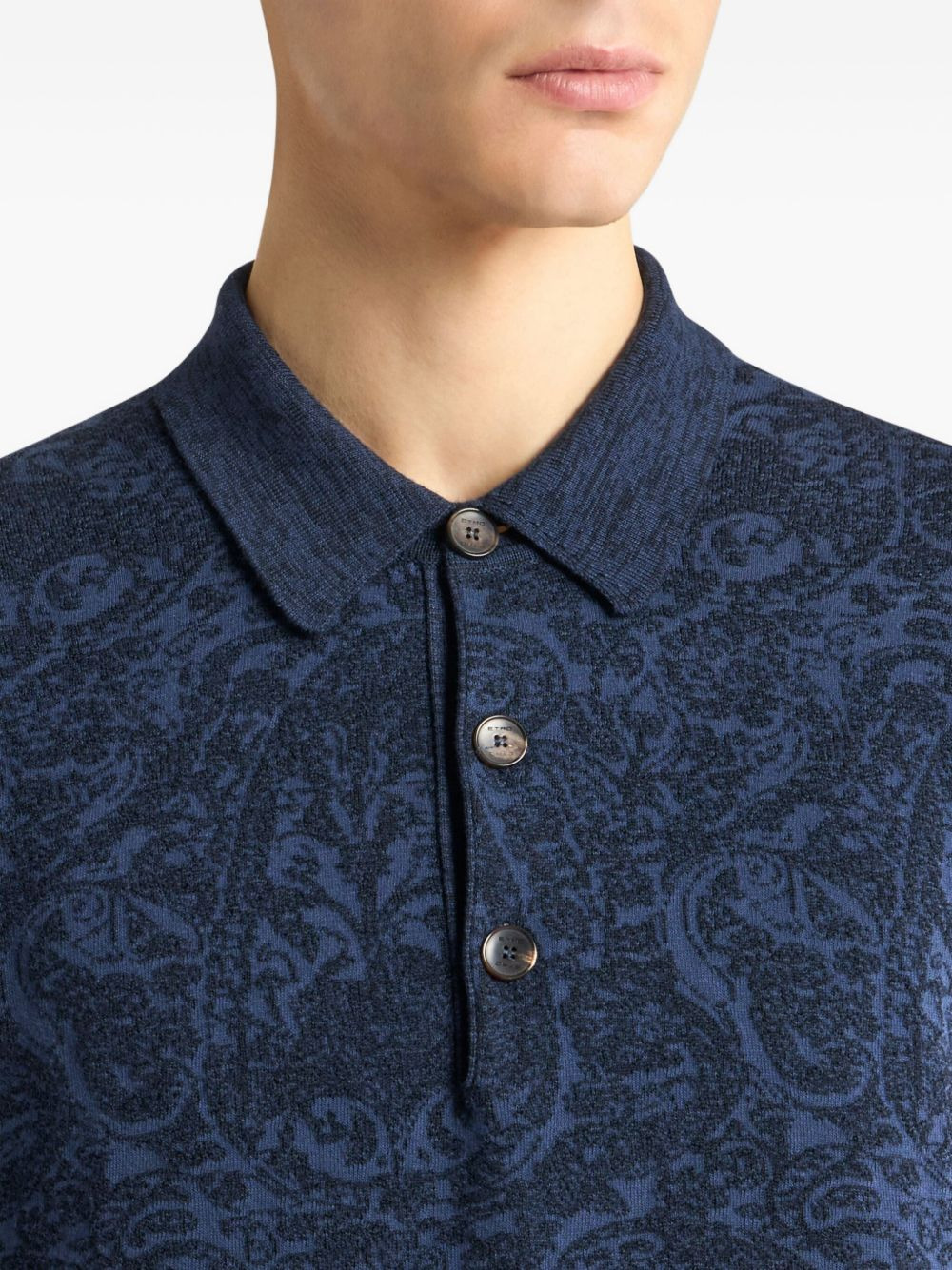 paisley jacquard polo shirt - 5