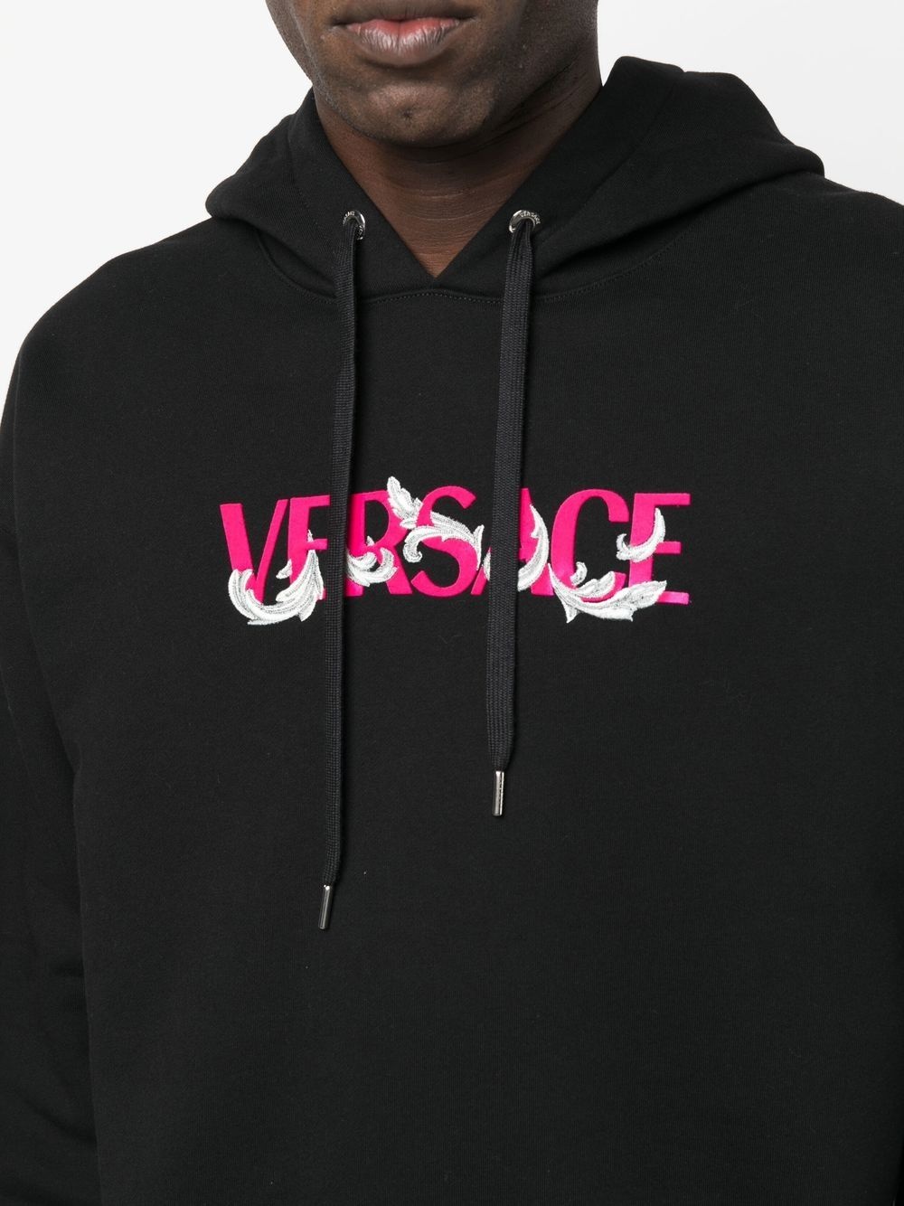 logo-embroidered drawstring hoodie - 5